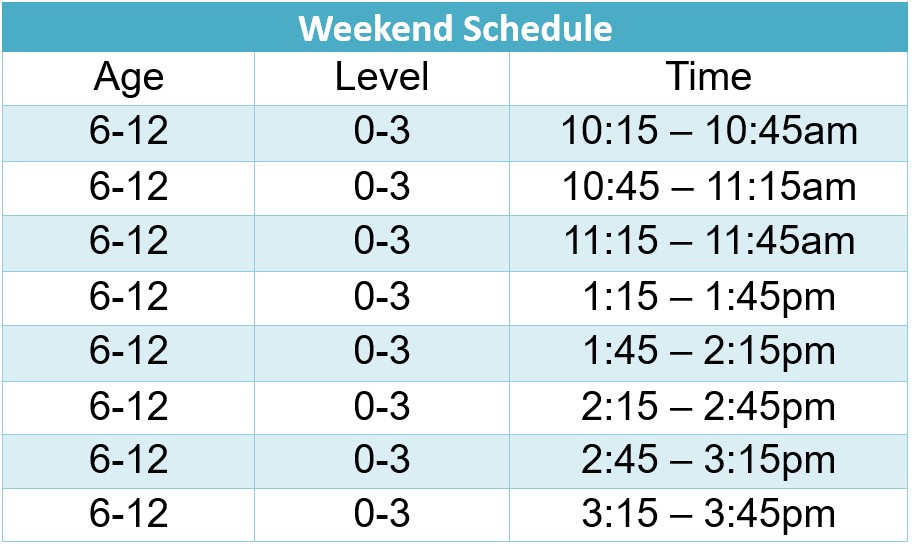 weekend schedule